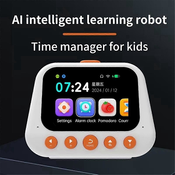 Barn AI Intelligent Väckarklocka Multifunktionell Röstinteraktionsmaskin Tidshantering Själv-D