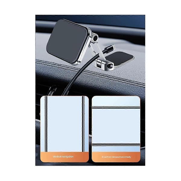 360° Roterende Foldbar Magnetisk Biltelefonholder Mobiltelefon Mount Stand GPS Support Til Legerings Hol
