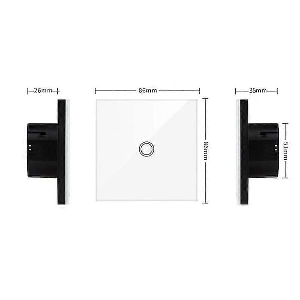 EU Touch Switch AC100-240V Hærdet Sort Hvid Krystal Glaspanel Strøm Væg Lys Sensor Afbrydere touch two black