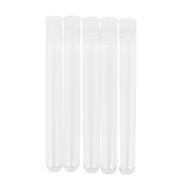 100 st Klar Plast Provrör Med Lock 12x100mm U-Formad Lång Transparent Provrör Labbtillbehör