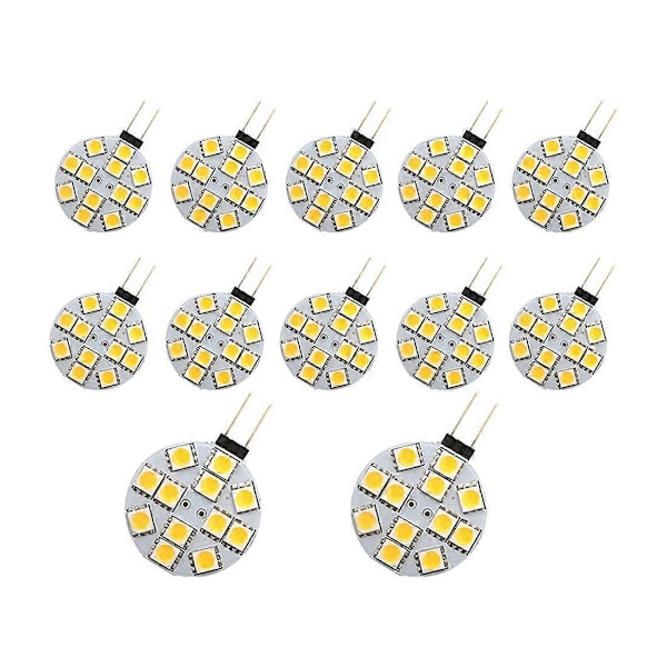 12 st G4 Puck Lampor LED-lampor Sidostift Runda G4 5050 12SMD LED RV Lampa Hemläsningslampa, Varm V