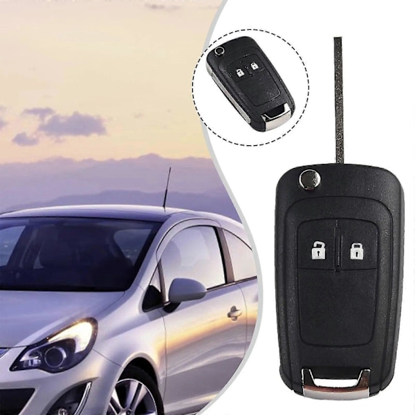 2-knapps Vikbar Nyckel Fodral Ersättning Vikbar Nyckel För Opel Astra J Corsa E Bilnyckel Fodral Tillbehör