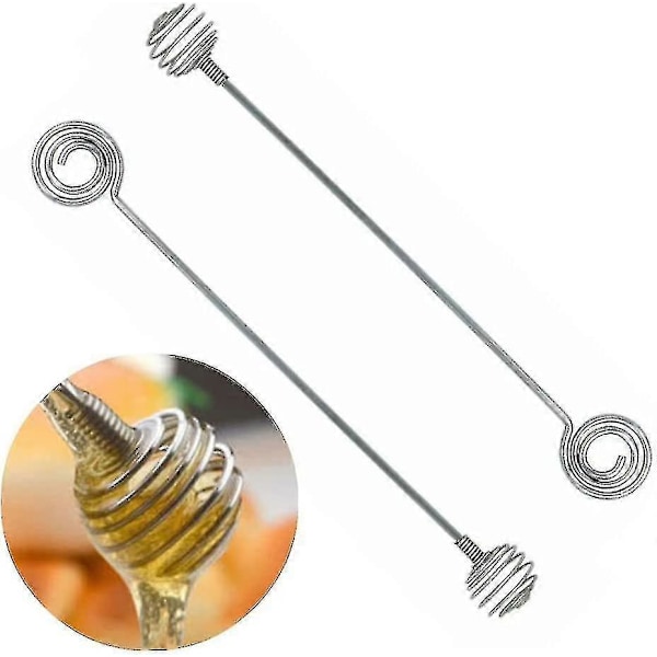 2 stk. 304 Rustfrit Stål Honningpind Dyppe Skeer Rørstang Swizzle Stick