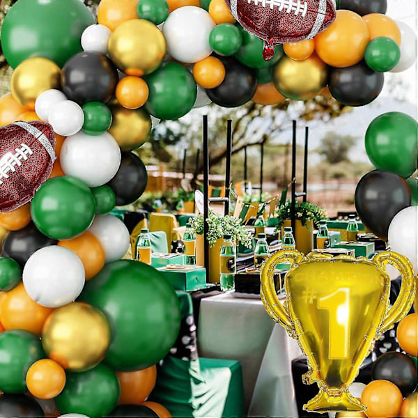 110 stk. Fodbold Ballonbue Sæt - 18, 12, 10, 5 Tommer | Trofæ Ballon, 20 Tommer Touch Down Balloner, Fodboldfest Dekoration | Tailgating Fest D