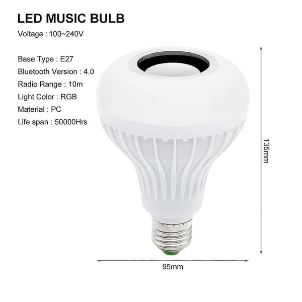 E27 Rgb Trådløs Bluetooth Led Lyspære Fjernkontroll Smart Lys 2025