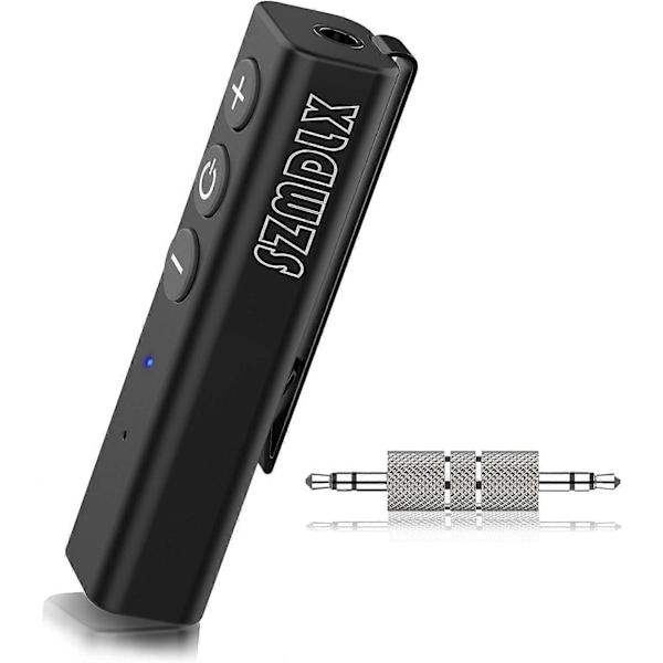Bluetooth 5.0 -vastaanotin, kannettava klipsikiinnitteinen langaton audio Aux -sovitin Bluetooth-autosarja (ääniavustaja, A2DP, sisäänrakennettu mikrofoni kotiin ja autoon