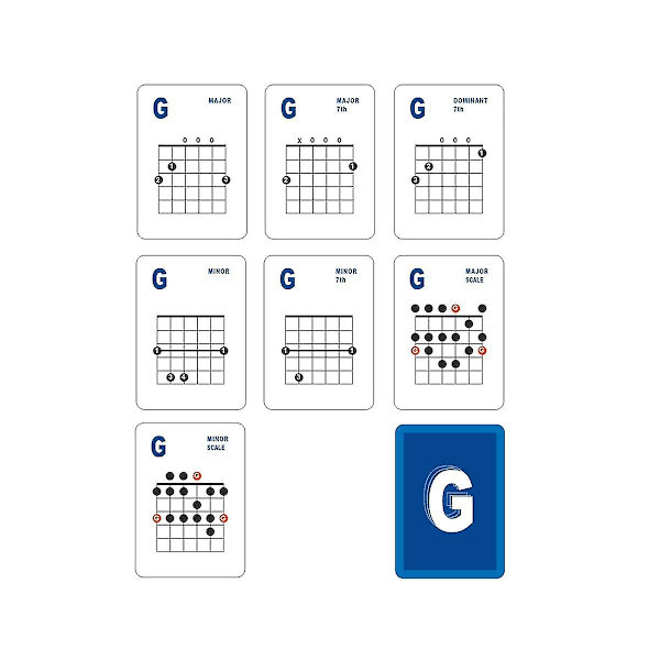 Gitarr ackord och skala inlärningskort, 49 st gitarr flash-kort för akustisk och elektrisk för att lära sig
