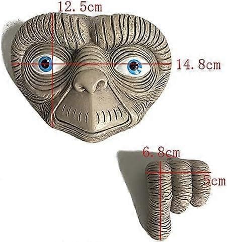 Alien Hage Statue - Trehode - Hage Statue i Resin - Dekorativ Statue For Hage