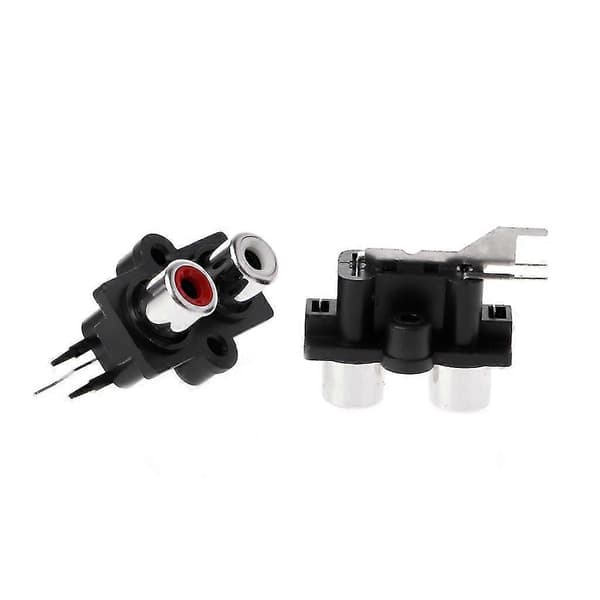 5 stk. PCB-montering 2-posisjons stereo audio video jack RCA hunnkontakt