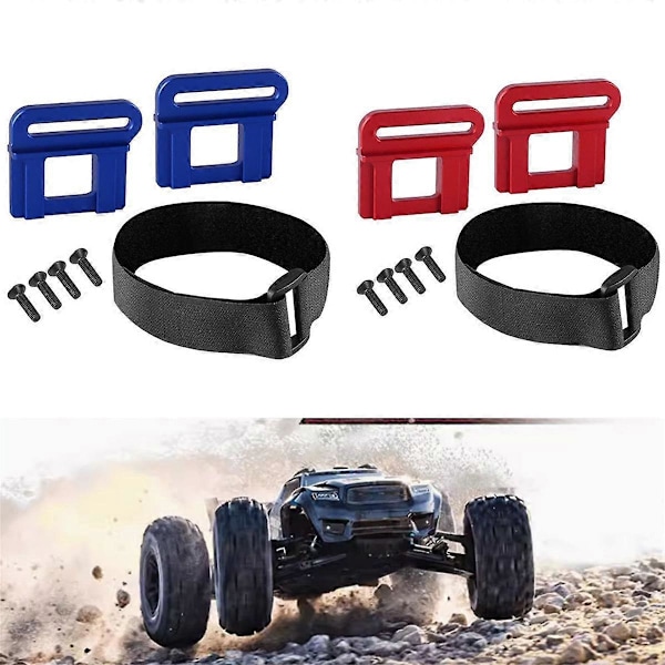 RC-auton akun kiinnike 1/8 Sledge MAXX6S RC-auton päivitysosille, punainen