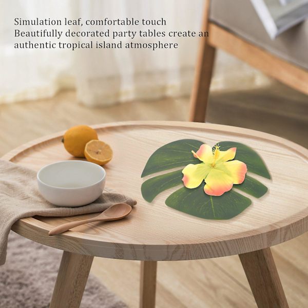 60 kpl Trooppinen Juhlatarvikkeet 8 Tuuman Trooppiset Palmu Monstera Lehdet Ja Hibiscus Kukat