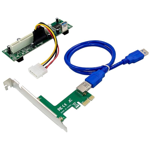 PCI-Express til PCI adapterkort PCIe til Pci slot udvidelseskort med 4 ben SATA strømkabelstik til pc