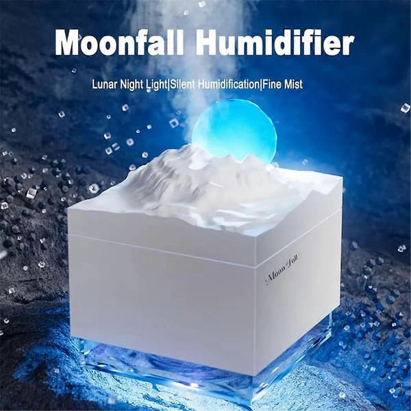 Aroma Diffuser Cool Mist Luftfugter LED Månelampe Æterisk Olie Aroma Diffuser og Natlampe Sort