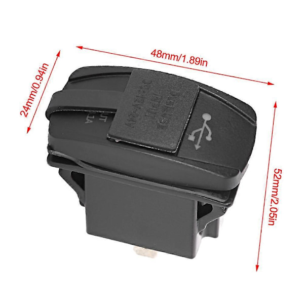 Dobbel USB Strømadapter 12-24V 3.1A for Bil Båt Motorsykkel Universal Grønt Lys