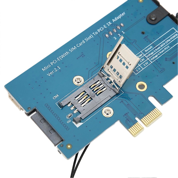 Mini PCIE -sovitin, monijärjestelmäyhteensopivuus, 4-nastainen virtaliitäntä, pienikokoinen PCIE -sovitin YEMMA