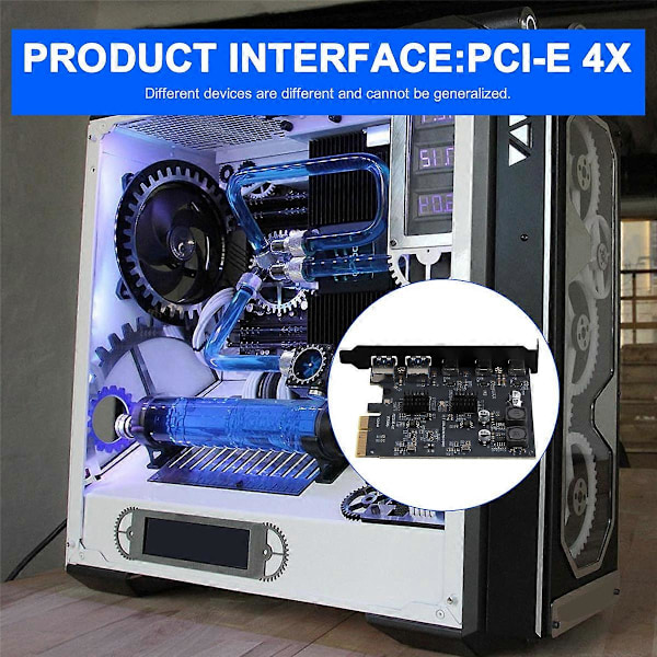 USB3.2 Udvidelseskort GEN2 10Gbps PCI-E 4X Adapterkort, B