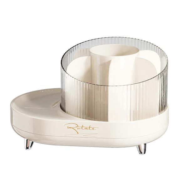 Makeup Børsteholder Organizer, 360 Roterende Makeup Organizer Bordplade, 7 Rum Klar Roterende Make