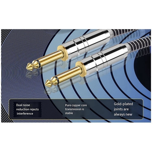 2M Audiokabel Dubbel 6,5 till 2RCA Audiokabel OFC 6,5mm till Dubbel Lotus Audiokabel 2 Par av 2 6,5