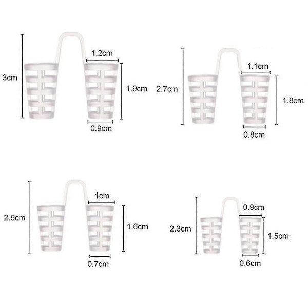 8 st/set Silikon Andningshjälp Natt Sömnstöd Näsventiler Clip Anti-Snarknings Clips Nasala Dilatorer Enhet