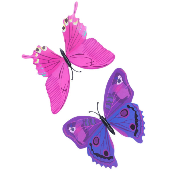 3D Butterfly Sticker Art Design Decal Wall Stickers Plommon Red