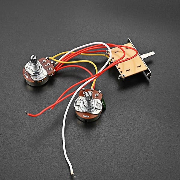 Gitarrkopplingssats Förkopplad 1T1V A500K B500K med Potentiometrar Switch Volym Tonkontroll
