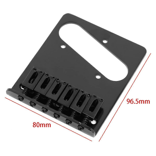 6-sadel Ashtray Bridge Tailpiece för Tele Elektrisk Gitarr (Svart)
