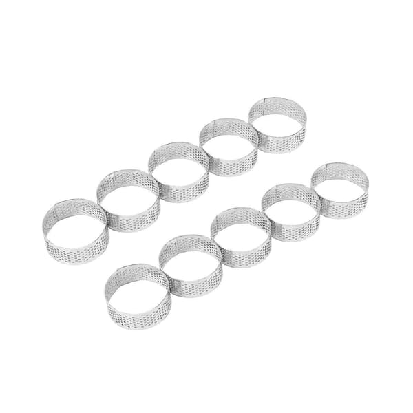 10 Pakk 5cm Rustfritt Stål Tart Ring, Varmebestandig Perforert Kake