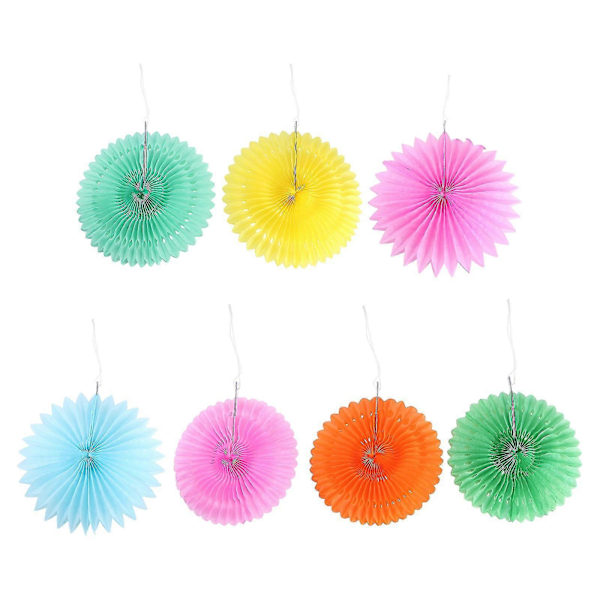 7 stk. Papirvifter Ornamenter Festpynt Festutstyr (assorterte farger)
