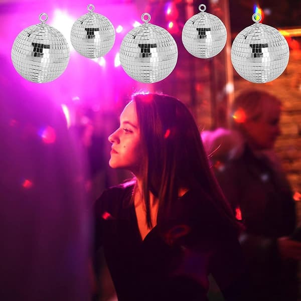 30cm Discokula med Spegel, Scenreflekterande Partyspegelkulor Silver med Upphängningsringar för Dans