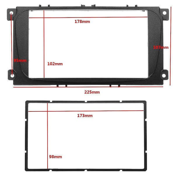 2 Din -auton DVD-radiokehys Focus Ii C-max -stereopaneelin kojelaudan asennussarja Double Din -sovitussarja