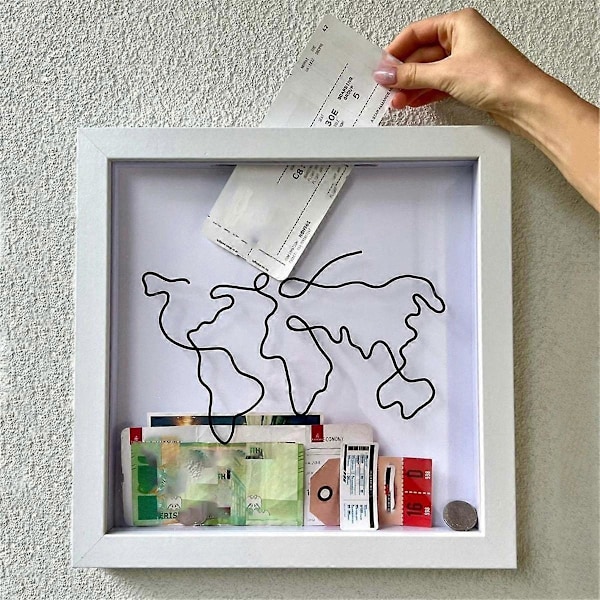 Adventures Travel Collection Box, Biljettförvaringslåda, Vykoort Souvenir Spargris, Fotoram, Spargris, S