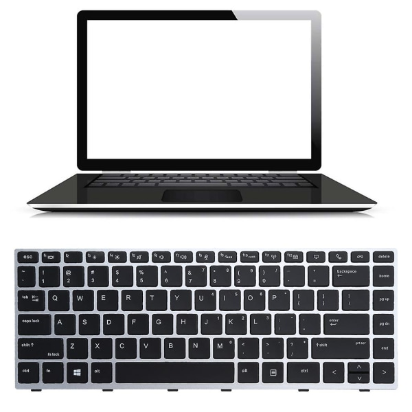 Baggrundsbelyst bærbar tastatur til Hp Elitebook 840 G5 846 G5 745 G5 Us Version Sort