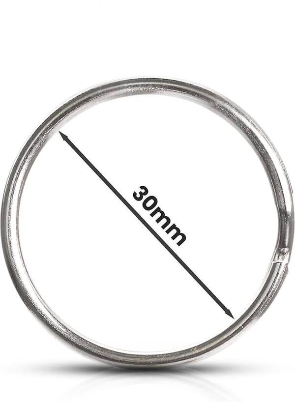 Nøkkelringer – 30mm – Ringer – Nøkkelringringer – 20 stk – Sølv