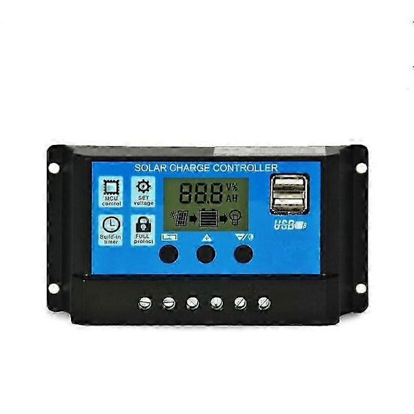 30A Aurinkopaneeliohjain HD LCD Akun Latausohjain Älykäs Ohjain Kotikäyttöön Katuvaloon