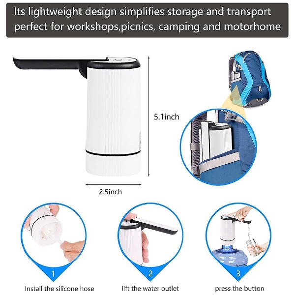 Vanndispenser - Vannkjøler Dispenser - Bærbar vannflaskepumpe for camping eller familie og av