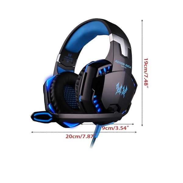 Opgrader Headset Gamere LED Lys Støjreducerende Stereo Gaming Hovedtelefoner Med Mikrofon til PC