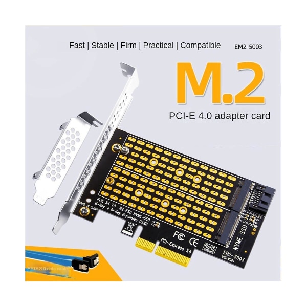 PCIe 4.0 til M2/m.2 Adapter Sata M.2 SSD PCIe Adapter NVME/m2 PCIe Adapter SSD M2 til SATA PCI-e Kort