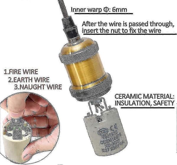 E27 Lampekobling. Pæreholder. Keramisk Adapter Lampeholder For Dekorering