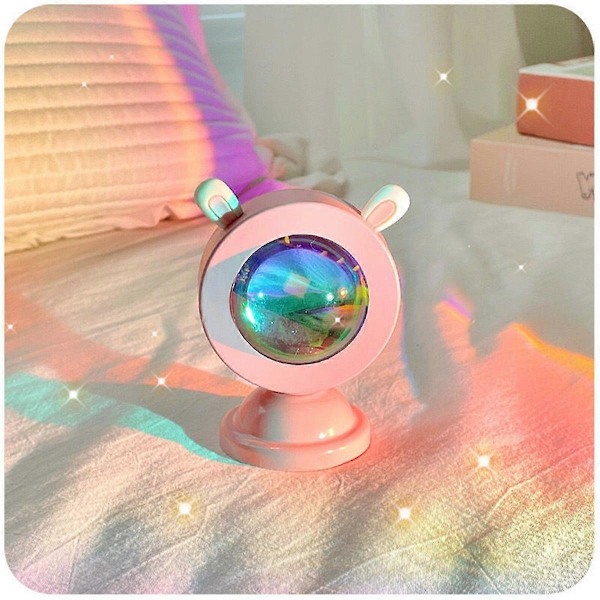 Tegneserie Solnedgangslampe Regnbue Lys Fyldlys USB Natlampe Gave