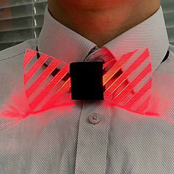 Fargerik LED Akryl Sløyfe Tie Endre 7 Lysfarger Menn Sløyfe Tie Blinkende LED Sløyfe Tie Lys Opp Par