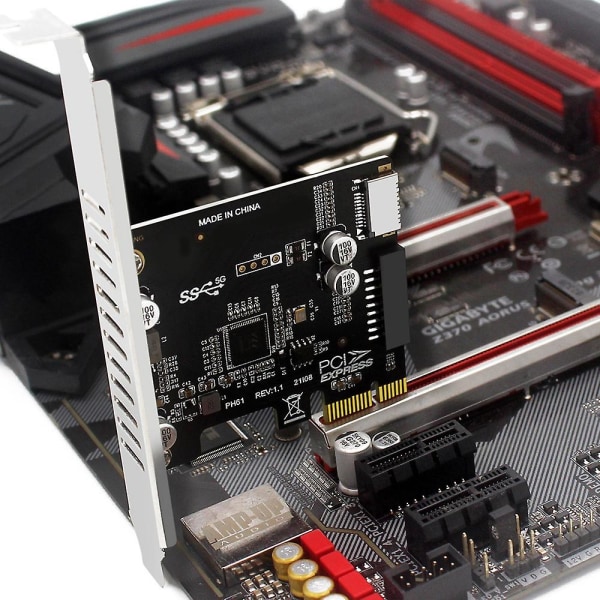 PCI-kort PCIe till USB3 Typ-E Front Typ-C 19p Utbyggnadskort Kompatibelt PCI-e X1 X4 X8 X16 Gränssnitt