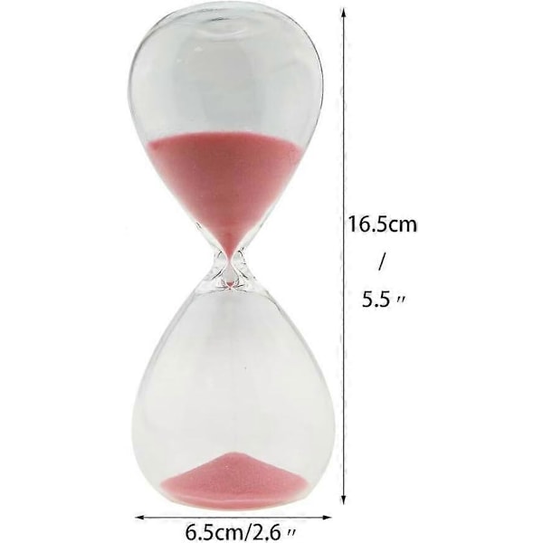 Mote Fargerik Sand GlassTimeglass Timer Klart Glatt Glass Måler Skrivebordsdekor Jule Bursdagsgave (10 Minutter, Rosa)