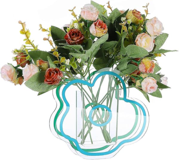 Akryl Skyformet Blomstervase Makeup Børste Pen Holder Elegant Moderne Nutidig Design Vase