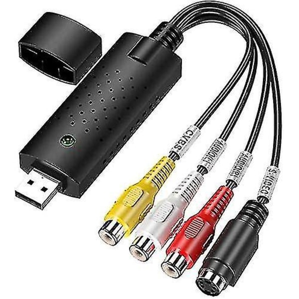 Vhs To Digital Converter Video Capture Card Convert Adapter, Vhs To Digital Usb Grabber Support Ntsc Pal Secam Usb 2.0 Video Adapter With Vedio Audio