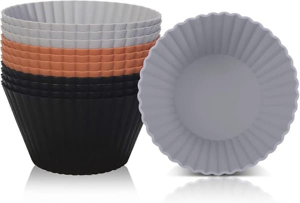 9,2 cm Jumbo Silikone Muffin Cupcake Forme, Store Genanvendelige Kageforme, Store