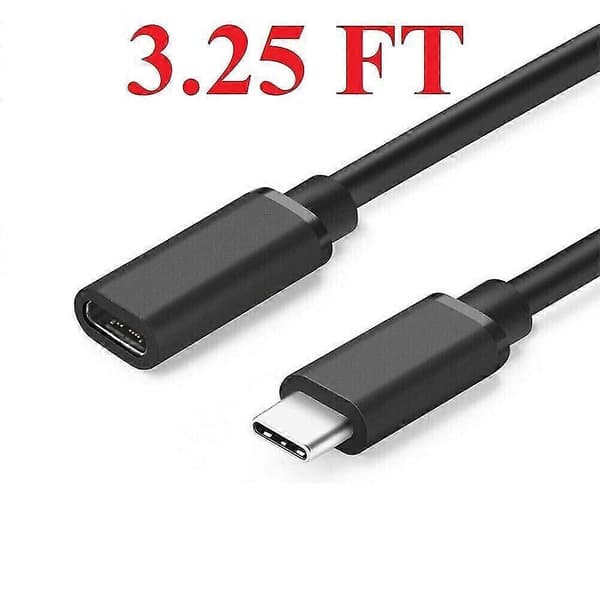 NY Typ C USB 3.1 Hane till USB-C Hona Förlängningsdatakabel Svart