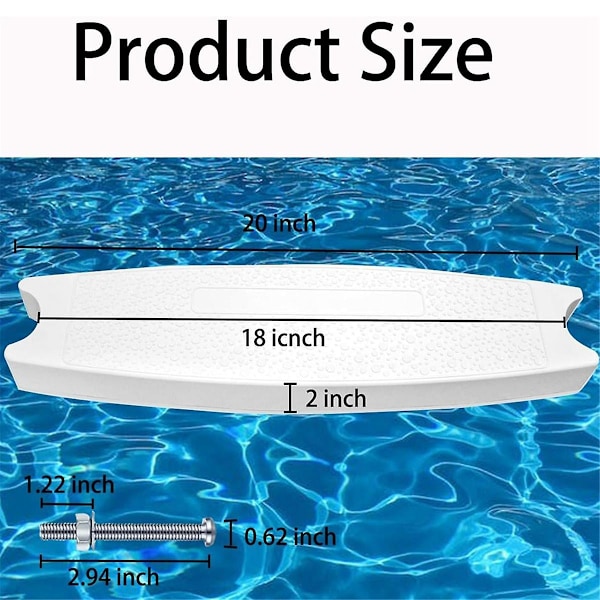 2-pack Universal Stegar för Pooltrappor, 18 tum, Tunga, Gjutna Plaststegar