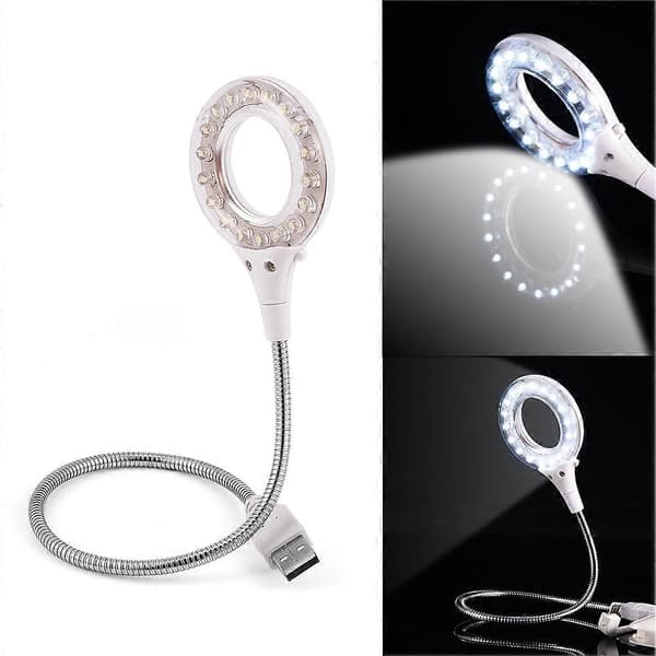 Bärbar USB LED-lampa för PC/Laptop - Hög Ljusstyrka, 18 st, Vit
