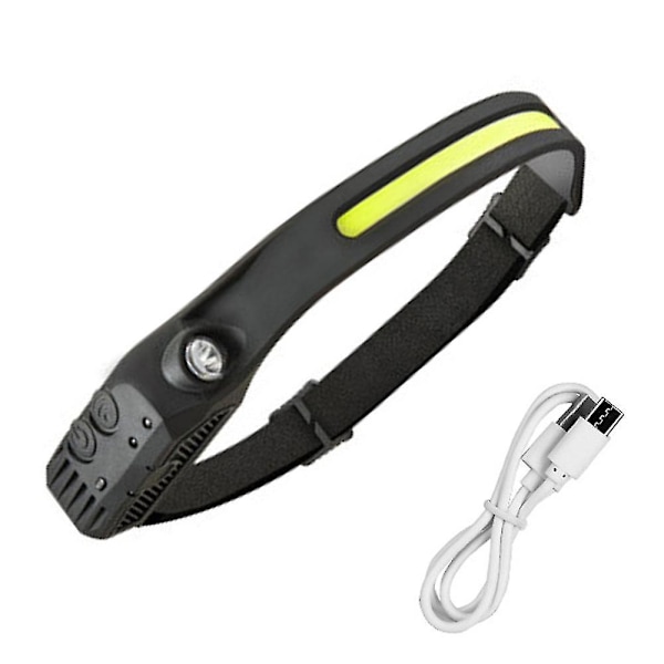 Oppladbar hodelykt, hodelykt, egnet for camping, fiske, løping, fotturer, hjelmlys