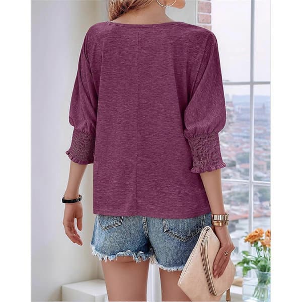 Dame Crew Neck Casual Tunika Toppe Vinrød S